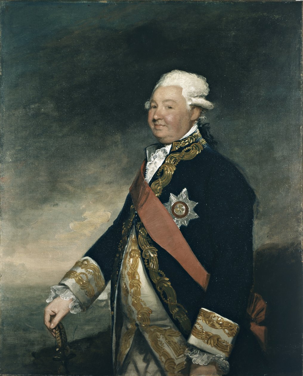 Vara-amiraali Edward Hughes (öljy kankaalle) tekijältä Gilbert Stuart