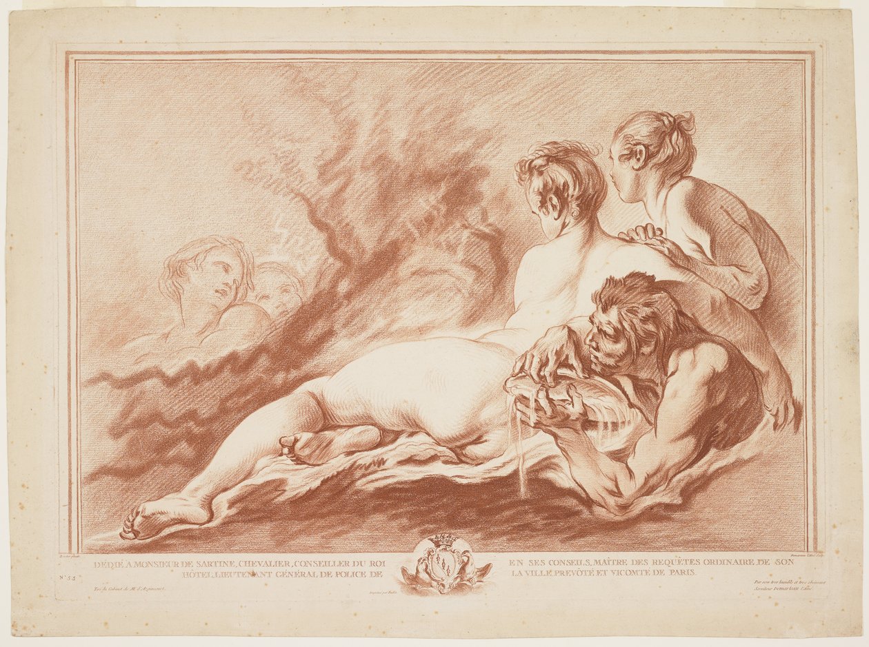Nereids ja Triton, n. 1762 tekijältä Giles Demarteau