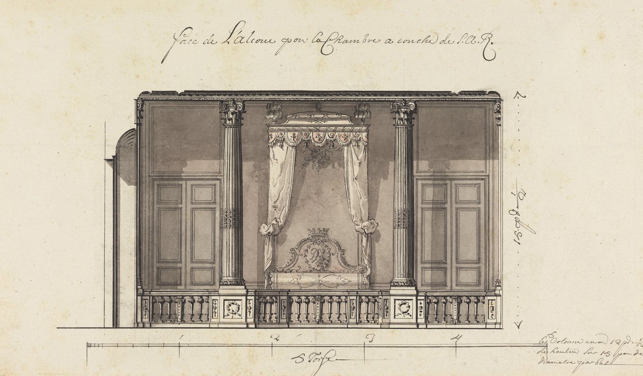 Bed Alcove Duc dOrléansille, Palais Royal, Pariisi tekijältä Gilles Marie Oppenord