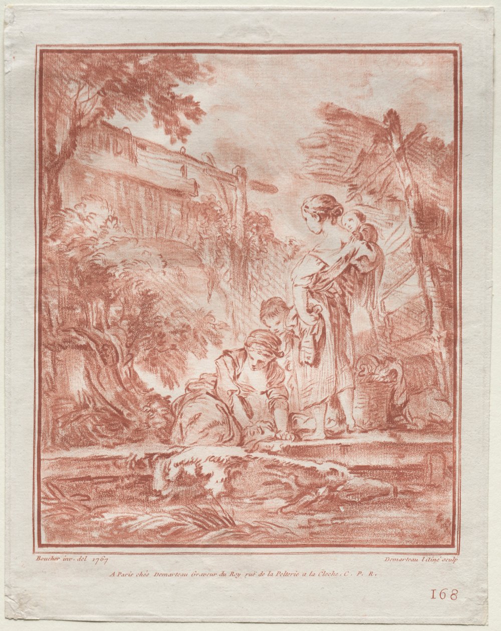 Pesukone, 1767. tekijältä Gilles Demarteau
