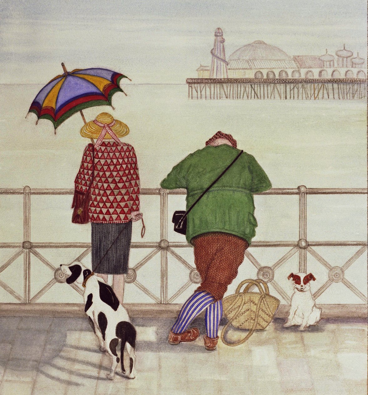 Brighton Pier, 1986 (akvarelli paperille) tekijältä Gillian Lawson