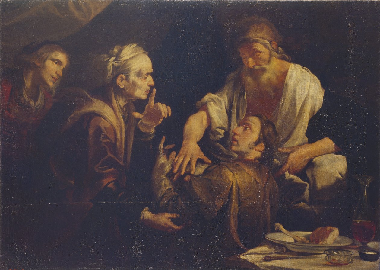 Isaac Blessing Jacob, 1640-luku. tekijältä Gioacchino Assereto