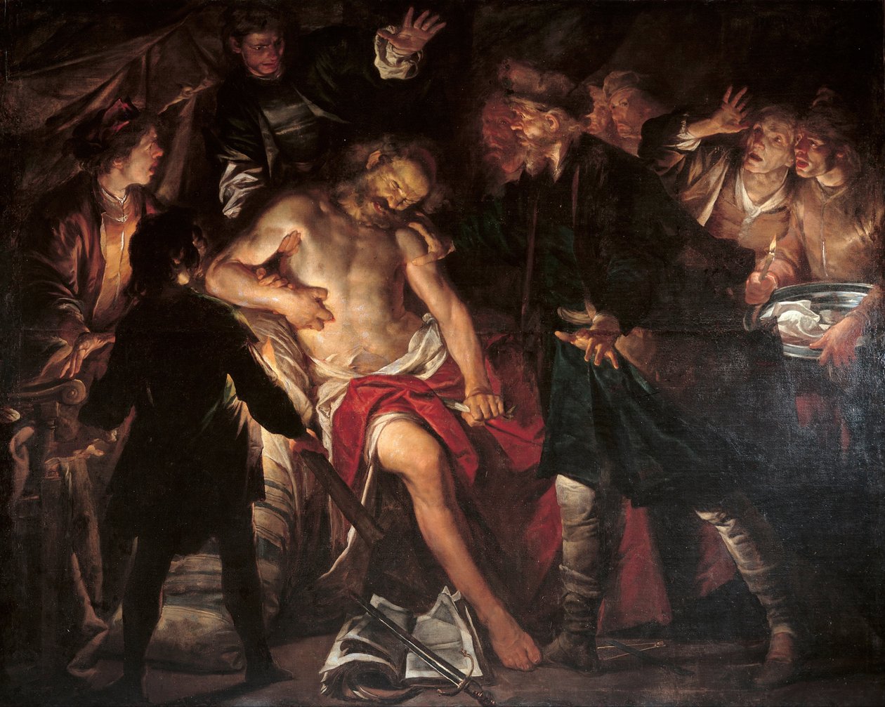 Caton kuolema, n. 1640 tekijältä Gioacchino Assereto