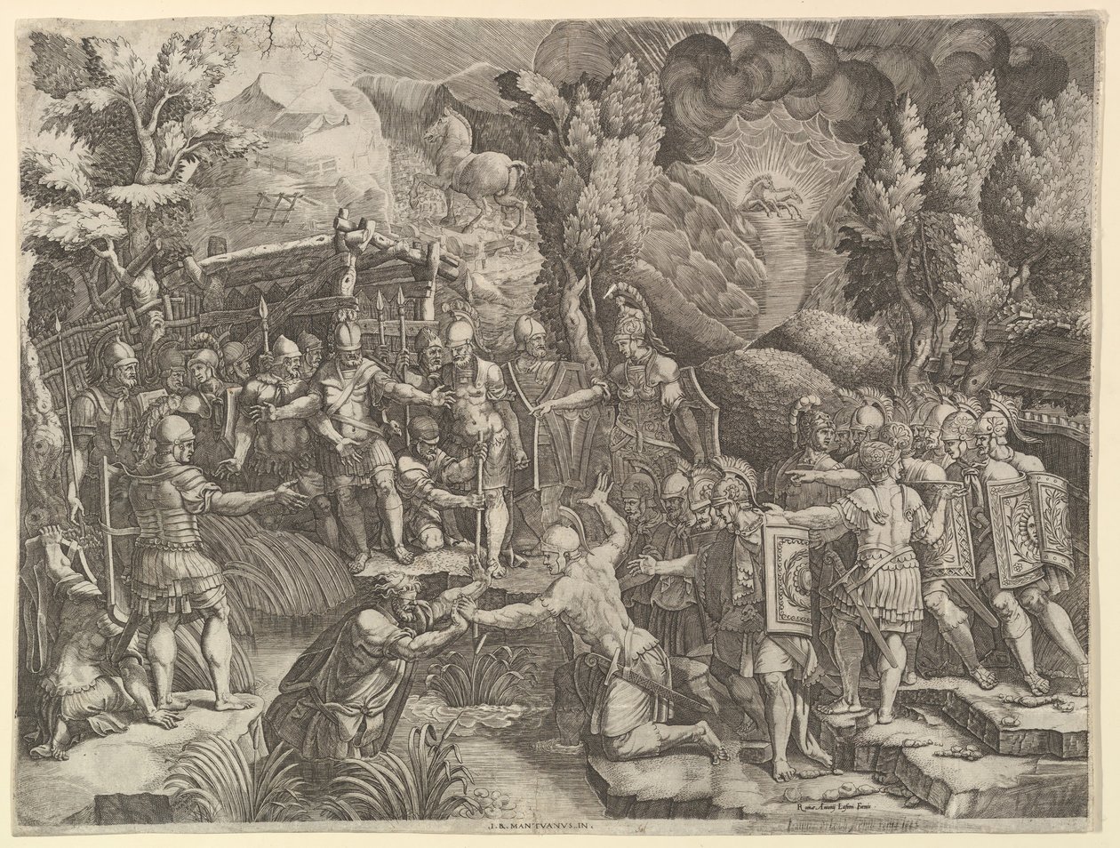 Sinon Deceiving the Troijans, 1540-luvun puoliväli. tekijältä Giorgio Ghisi