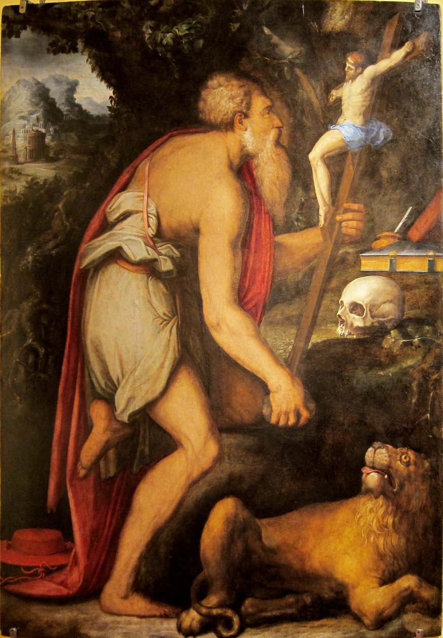 Ranska: Saint Jérôme en méditation. tekijältä Giorgio Vasari