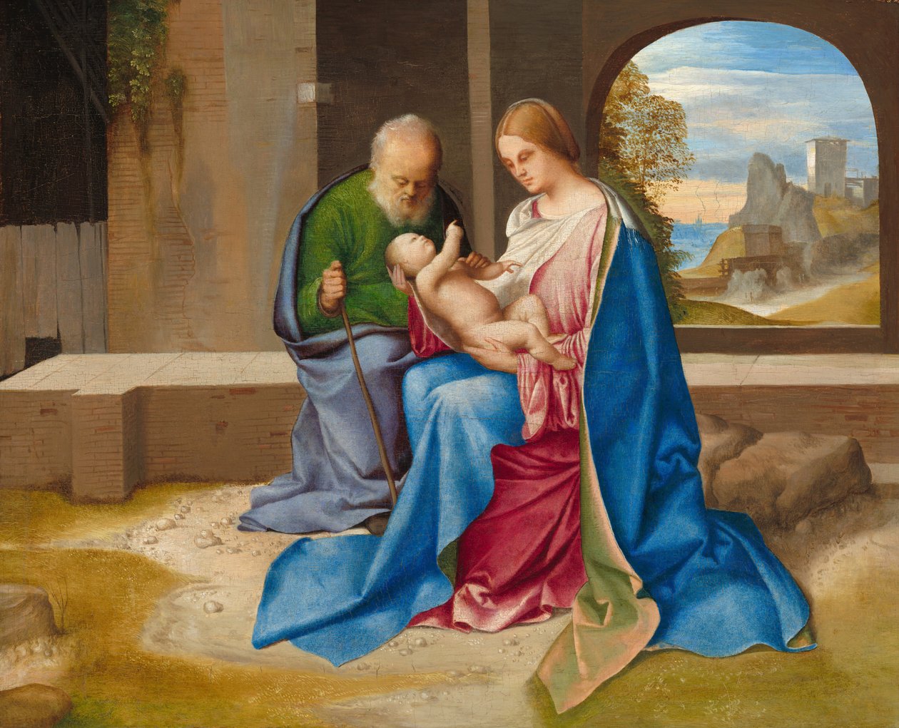 Pyhä perhe, luultavasti n. 1500. tekijältä Giorgione