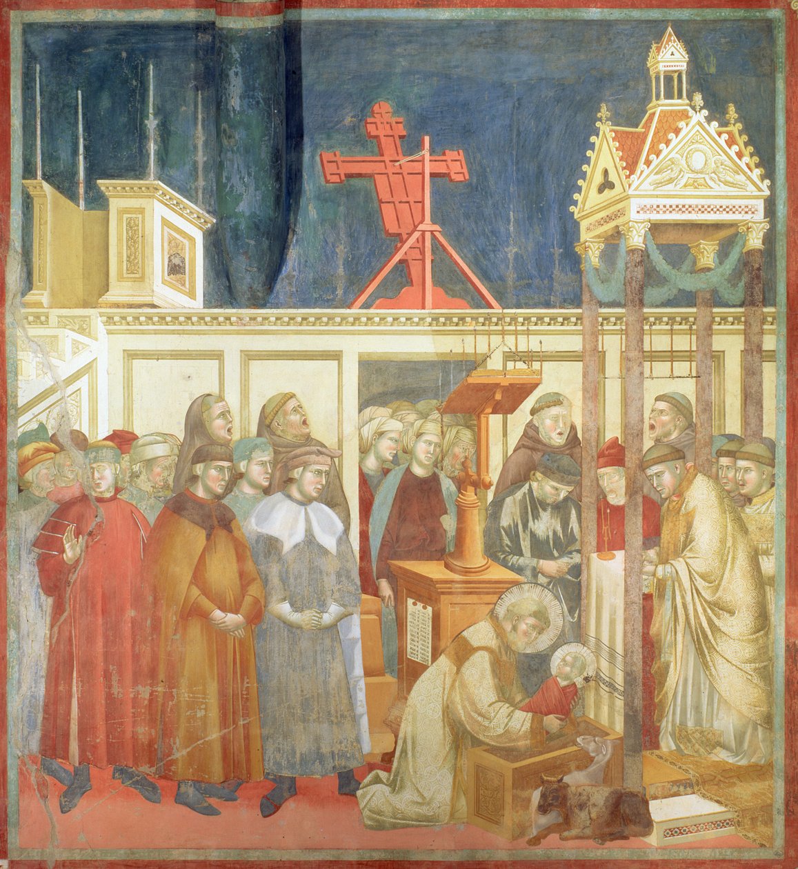Pyhä Franciscus Assisilainen valmistelee jouluseimiä Grecciossa, 1296-97 tekijältä Giotto di Bondone