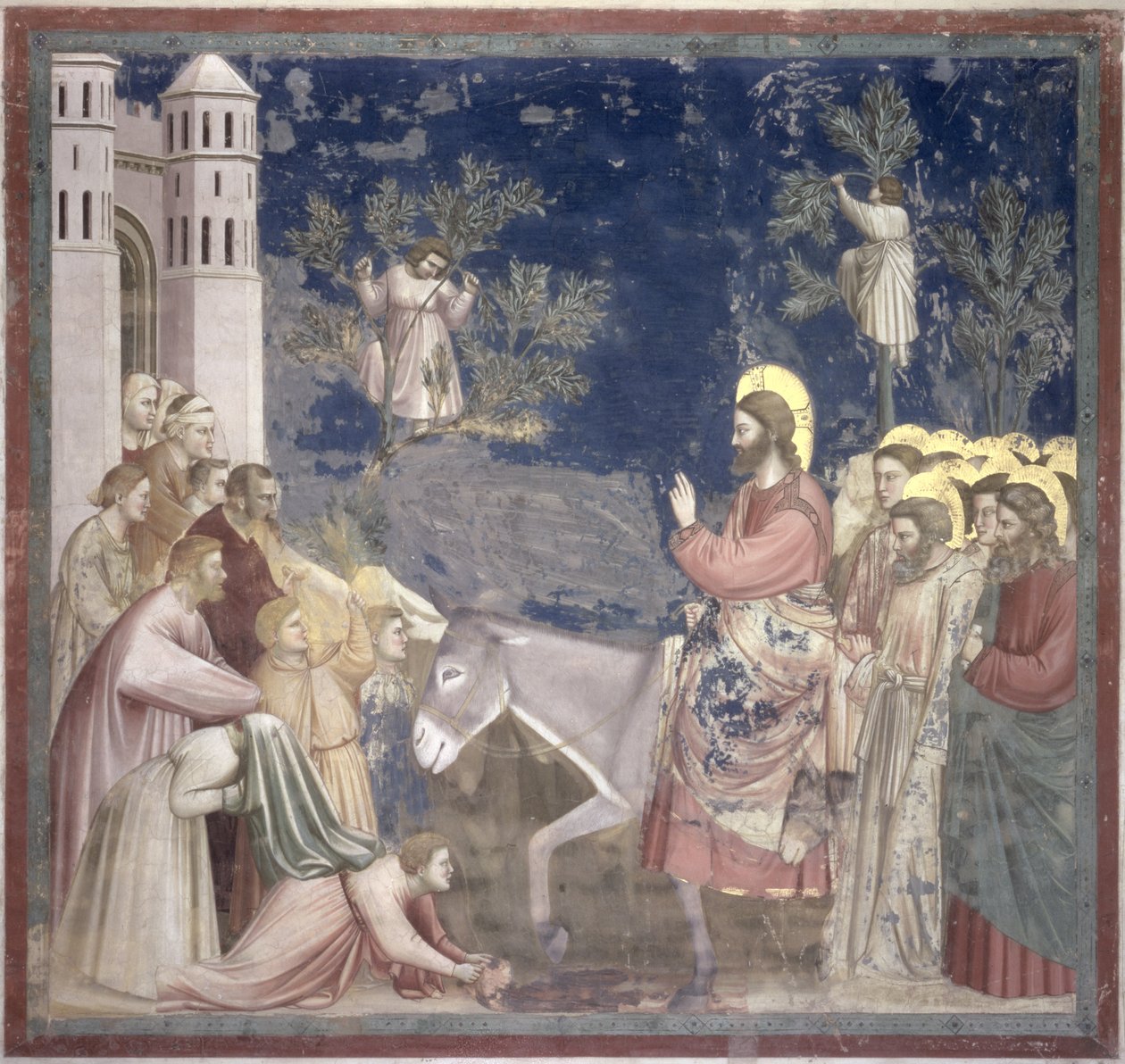 Pääsy Jerusalemiin, noin 1305 tekijältä Giotto di Bondone