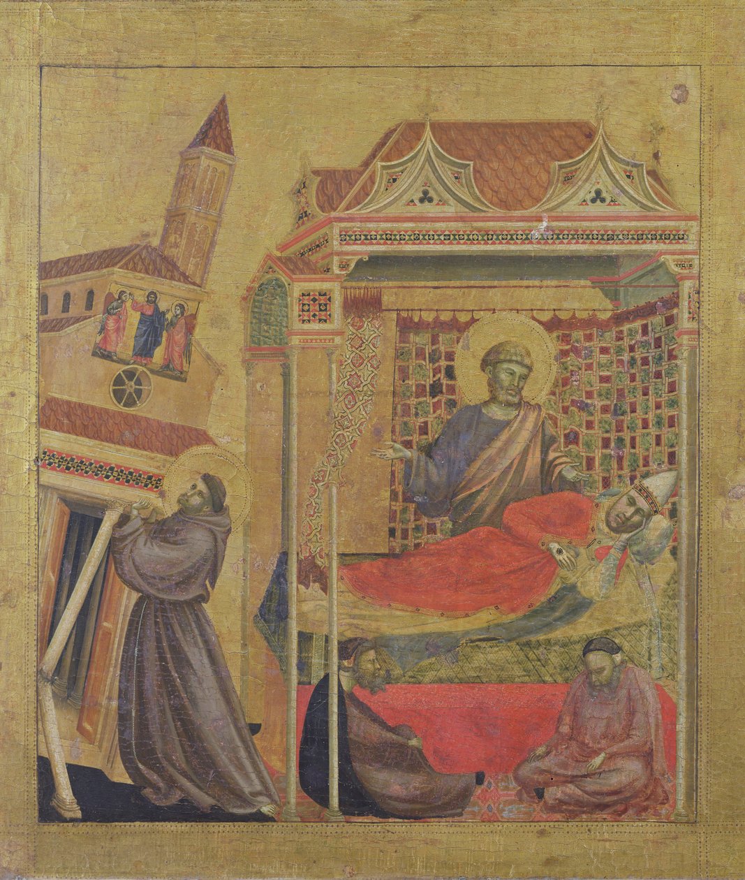 Paavi Innocentius III:n visio, n. 1295-1300 (tempera paneelissa) tekijältä Giotto di Bondone