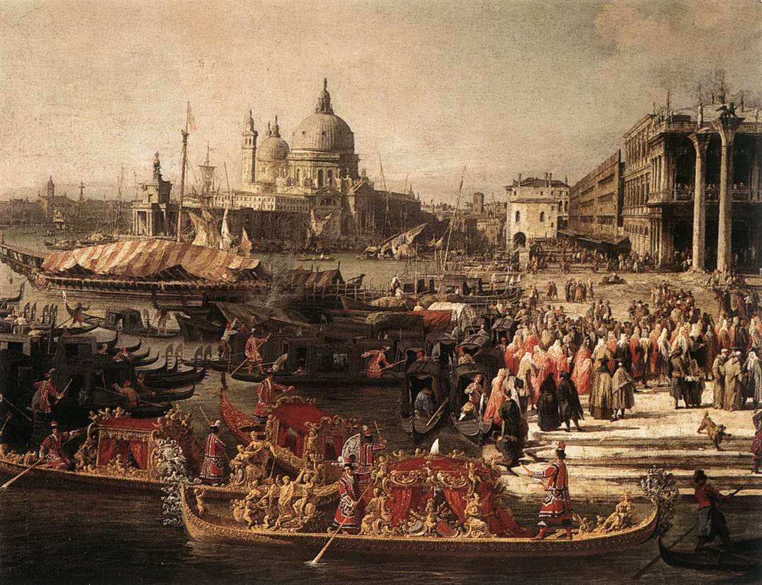 Ranskan suurlähettilään saapuminen Venetsiaan tekijältä Giovanni Antonio Canal