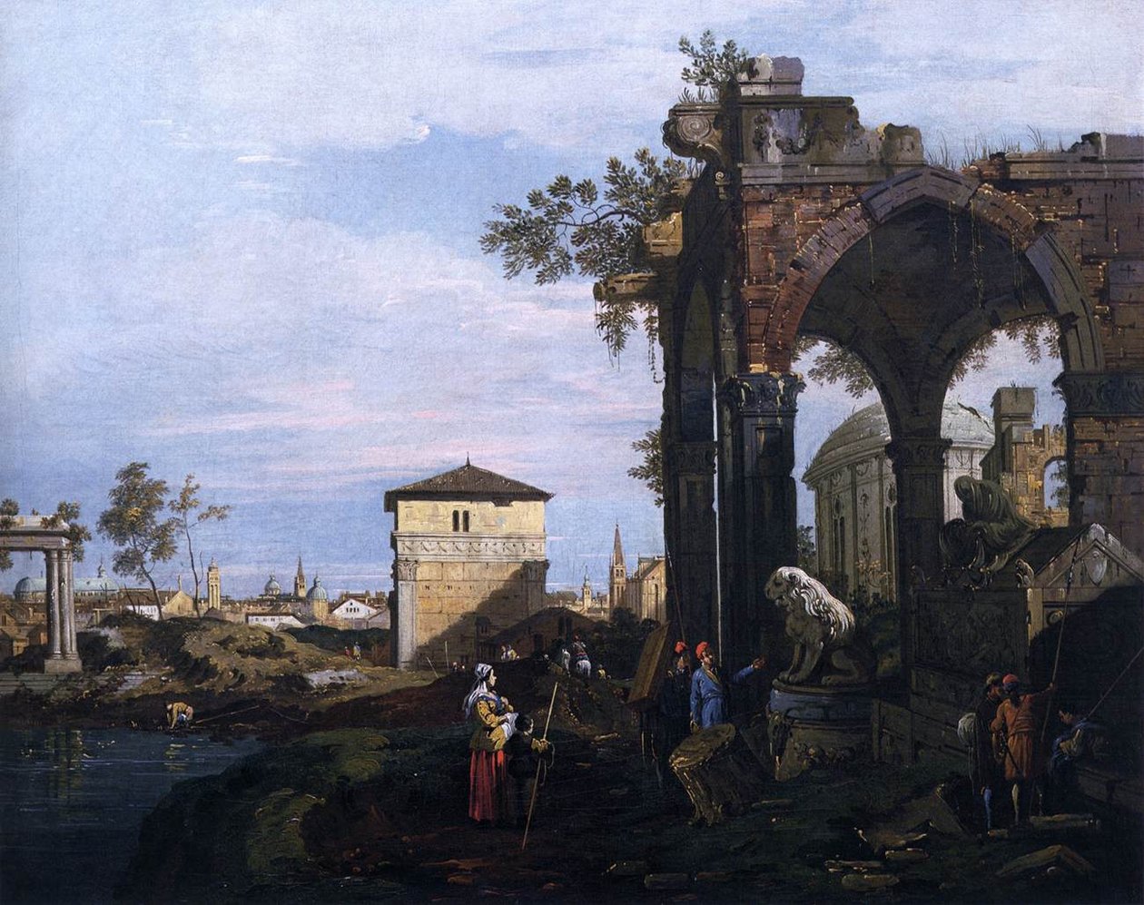 Capriccio raunioineen ja Porta Portello, Padova tekijältä Giovanni Antonio Canal