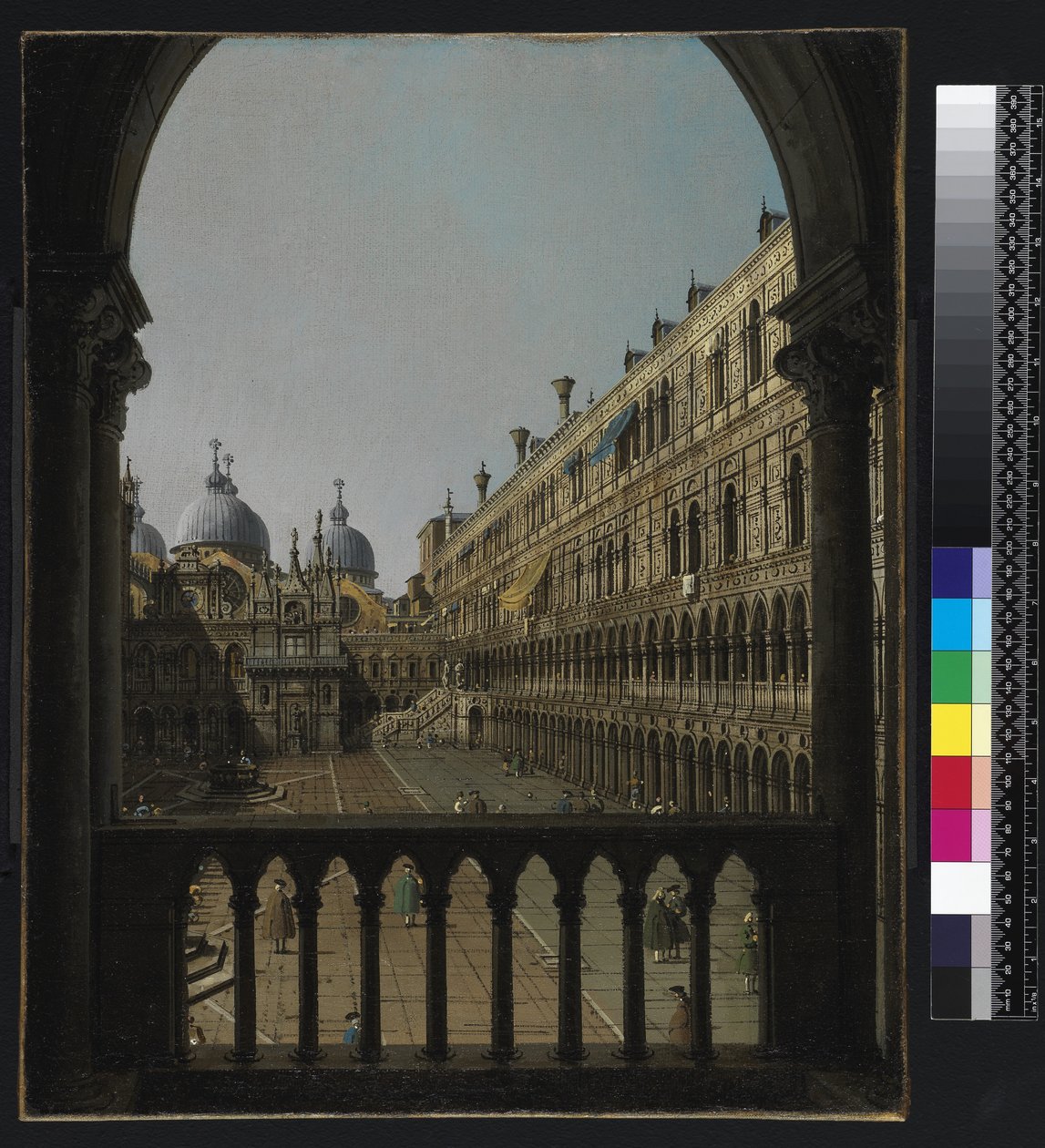 Dogen palatsin sisäpiha, Venetsia, n. 1756 tekijältä Giovanni Antonio Canal