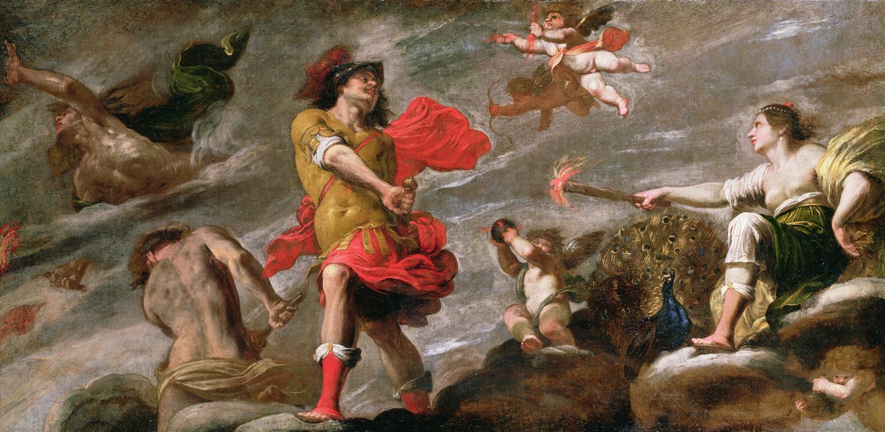 Juno ja Mars, noin 1650 tekijältä Giovanni Battista Carlone