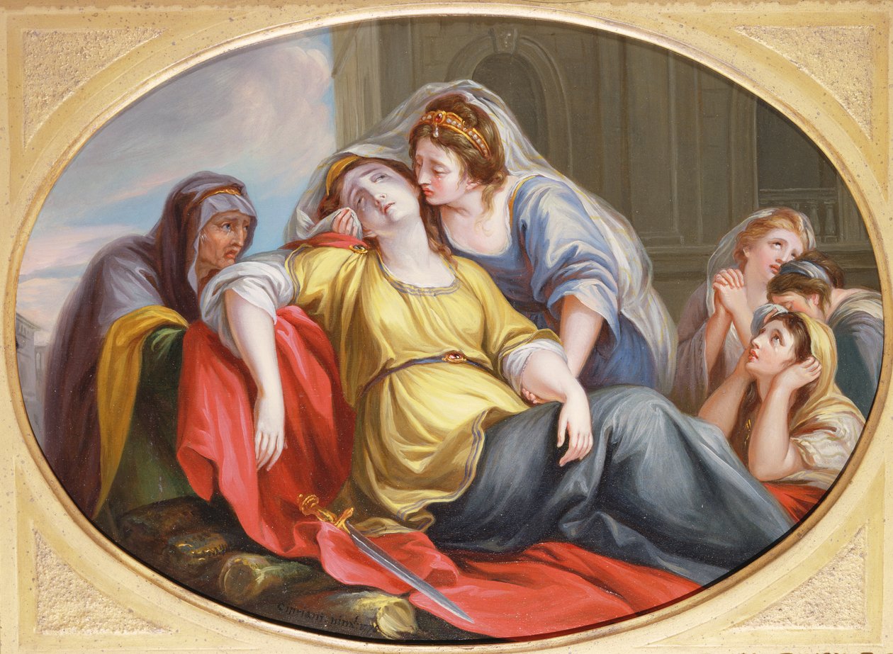 Didon kuolema, 1778 (öljy kuparille) tekijältä Giovanni Battista Cipriani