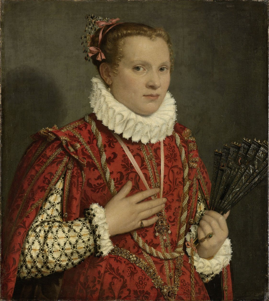 Nuoren naisen muotokuva, 1560-78 tekijältä Giovanni Battista Moroni