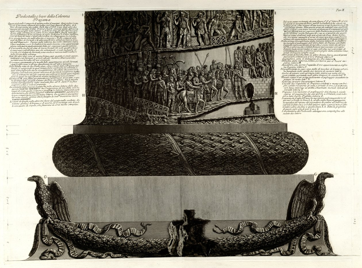 Piedistallo, Colonna Traianan tukikohta tekijältä Giovanni Battista Piranesi