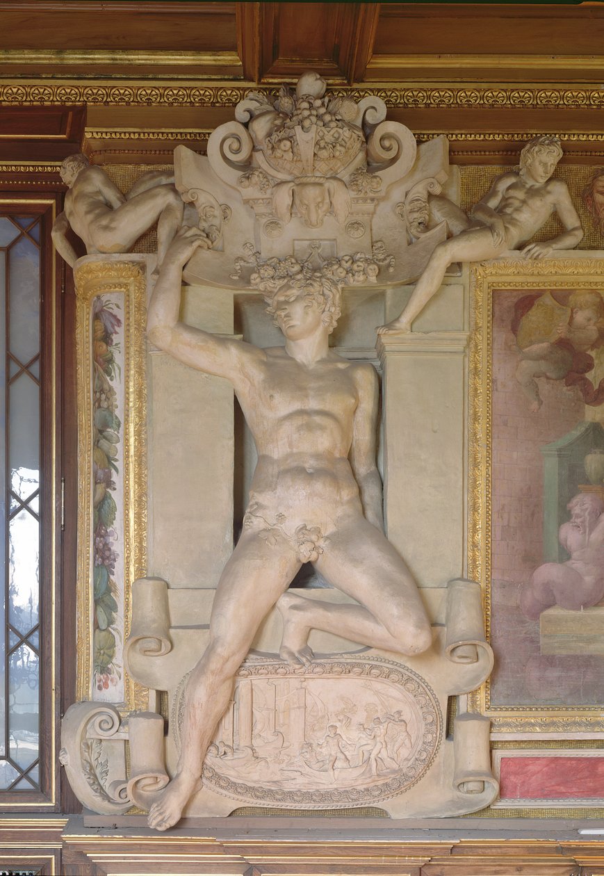 Maskuliininen hahmo Francois I:n galleriasta (1494-1547) 1535-40 (stukko) tekijältä Giovanni Battista Rosso Fiorentino