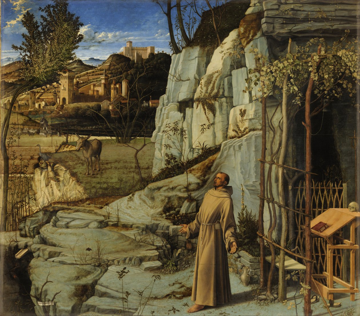 Pyhä Franciscus autiomaassa tekijältä Giovanni Bellini