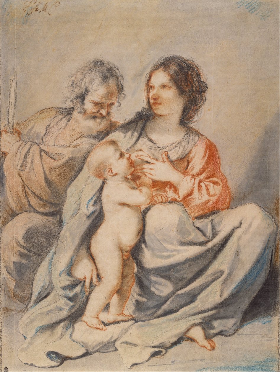 Pyhä perhe tekijältä Giovanni Francesco Barbieri