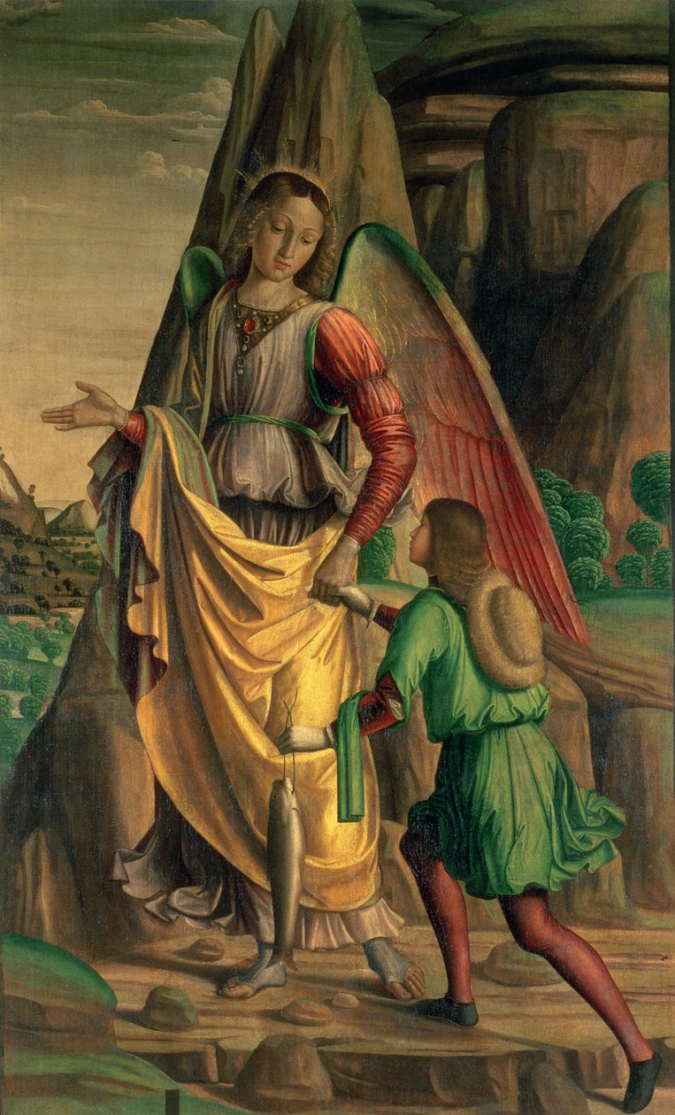 Tobias ja enkeli tekijältä Giovanni Santi or Sanzio