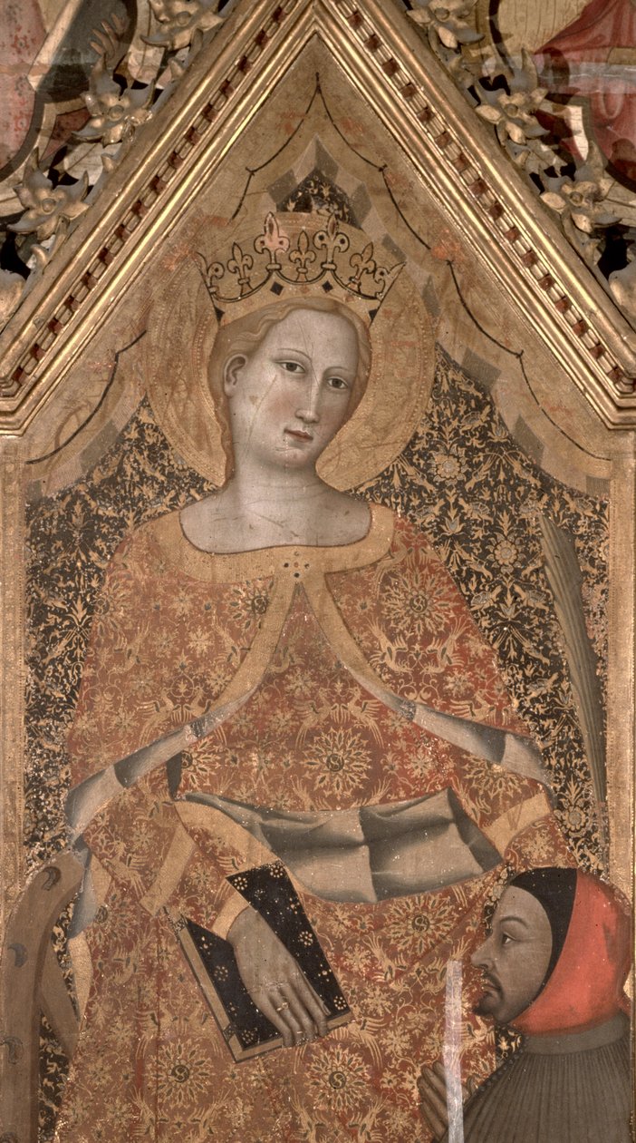 Pyhä Katariina Aleksandrialainen tempera paneelille yksityiskohta 139088:sta. tekijältä Giovanni di Niccolo del Biondo