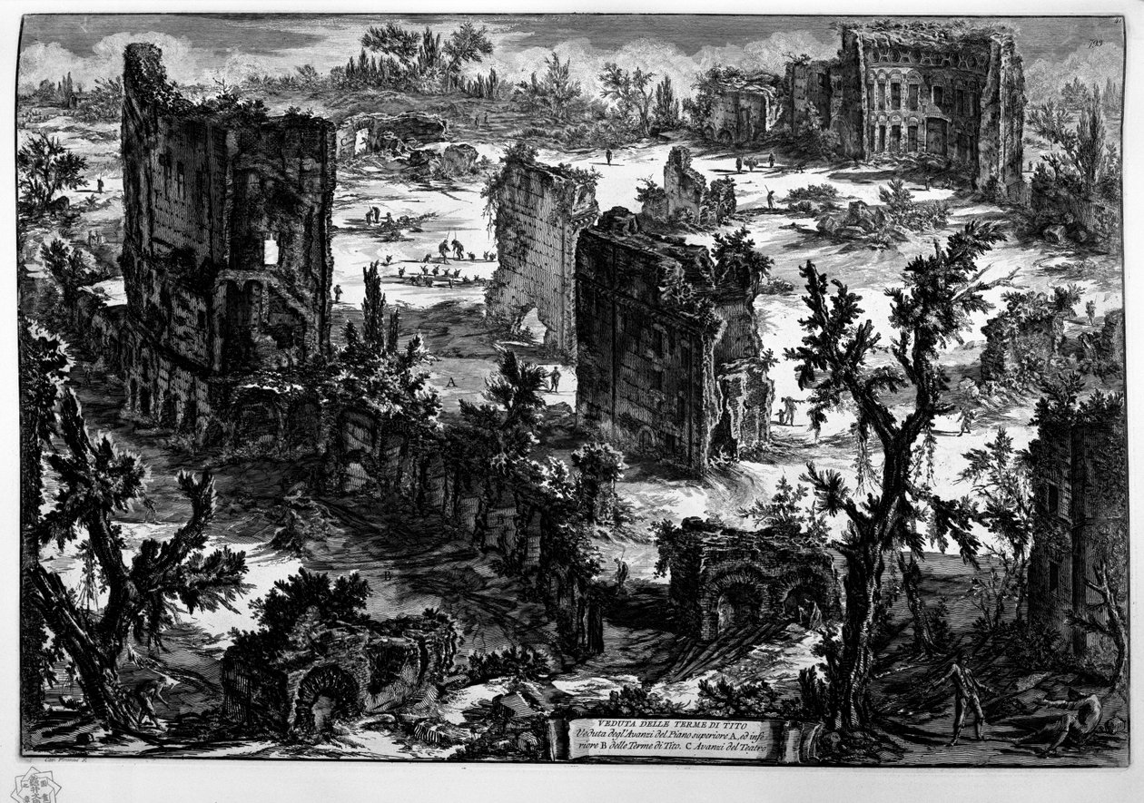 VEDUTA DELLE TERME DI TITO tekijältä Giovanni Battista Piranesi
