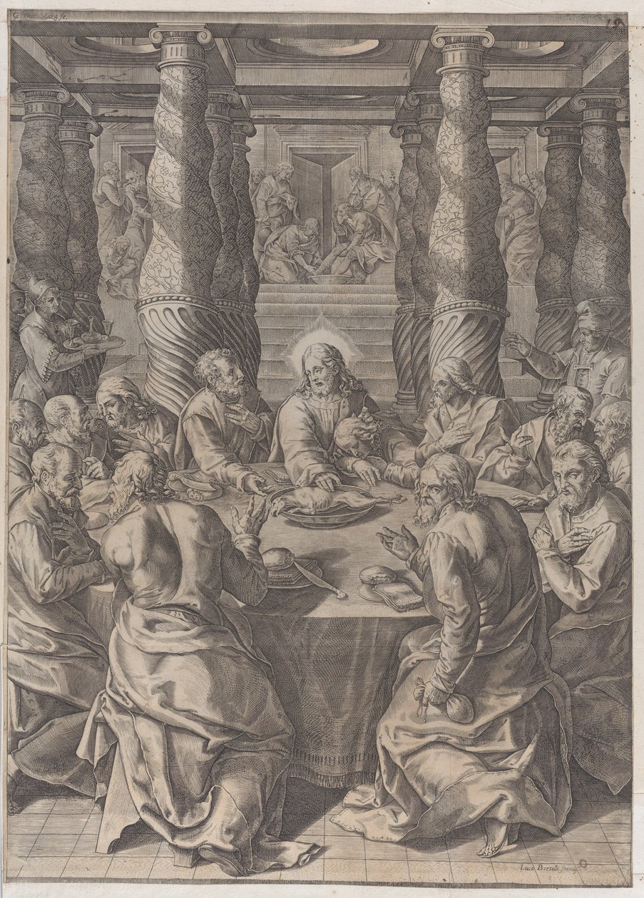 Viimeinen ehtoollinen, n. 1580. tekijältä Giovanni Battista Mazza