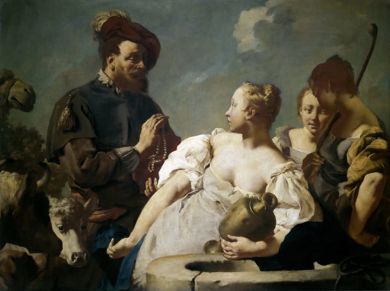 Rebecca kaivossa, c. 1740. tekijältä Giovanni Battista Piazzetta