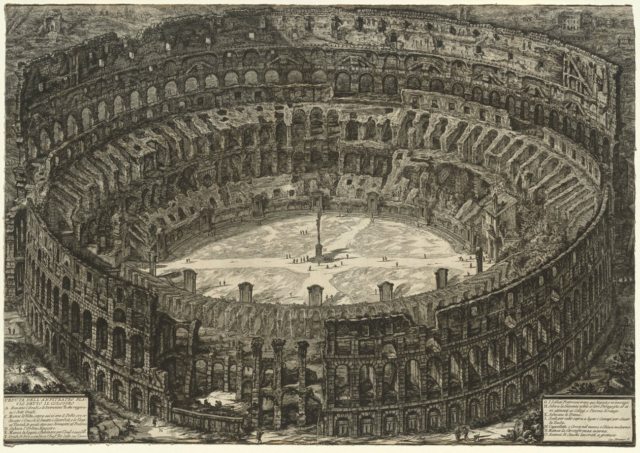 Näkymät Roomaan: Colosseum, 1776. tekijältä Giovanni Battista Piranesi