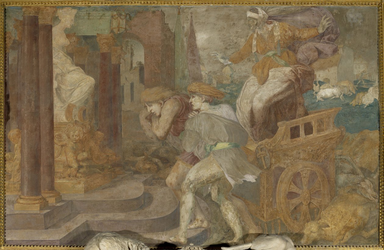 Cleobis ja Biton tekijältä Giovanni Battista Rosso Fiorentino