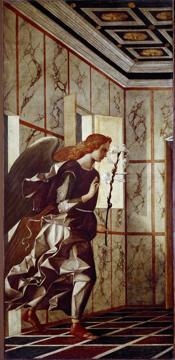 Angel of Annunciation (tempera paneelissa tekijältä Giovanni Bellini