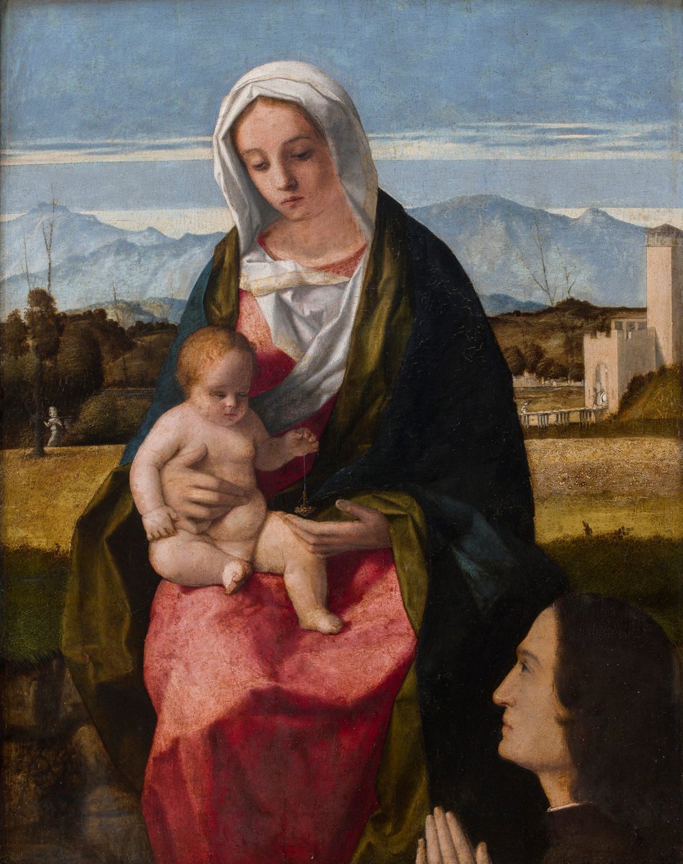Madonna ja lapsi sekä lahjoittaja tekijältä Giovanni Bellini