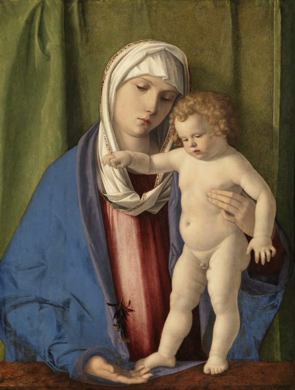 Neitsyt ja lapsi, n. 1488-90 (öljy paneelille) tekijältä Giovanni Bellini