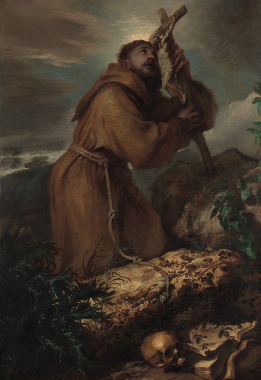 Pyhä Franciscus ekstaasissa, n. 1650. tekijältä Giovanni Benedetto Castiglione