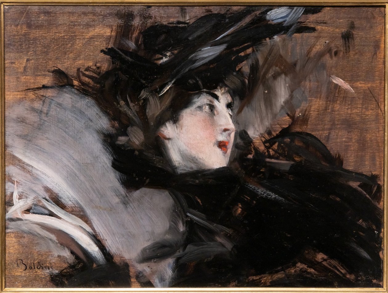 Nainen konepellillä tekijältä Giovanni Boldini