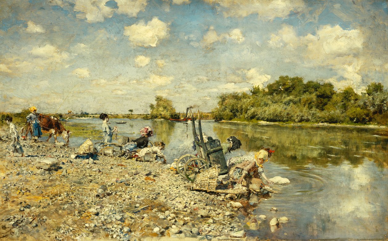 Pyykki; Pesumiehet, 1874 tekijältä Giovanni Boldini