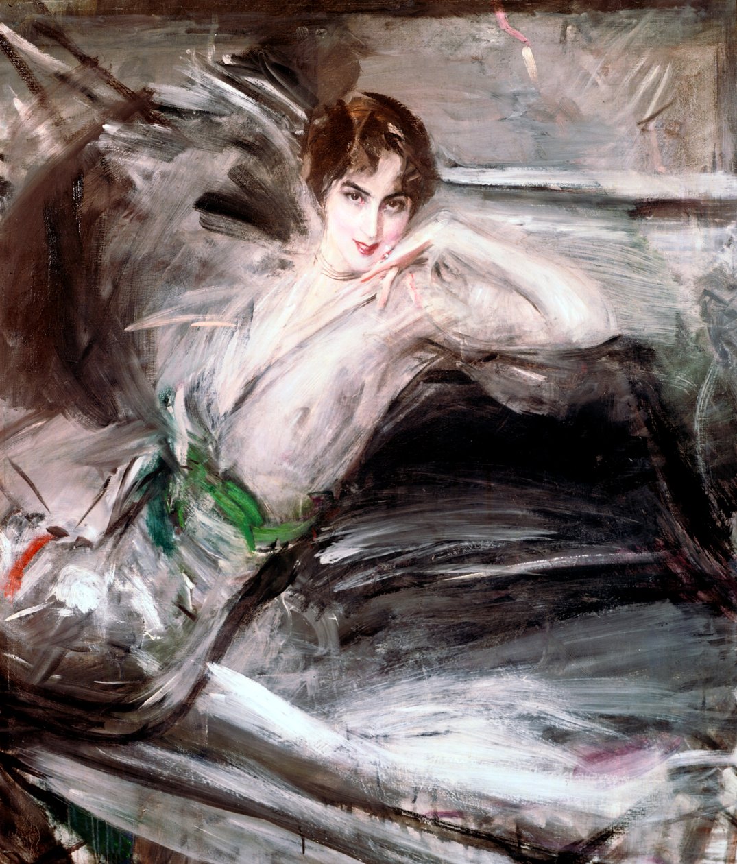 Nainen istui tuolilla, c1860 tekijältä Giovanni Boldini