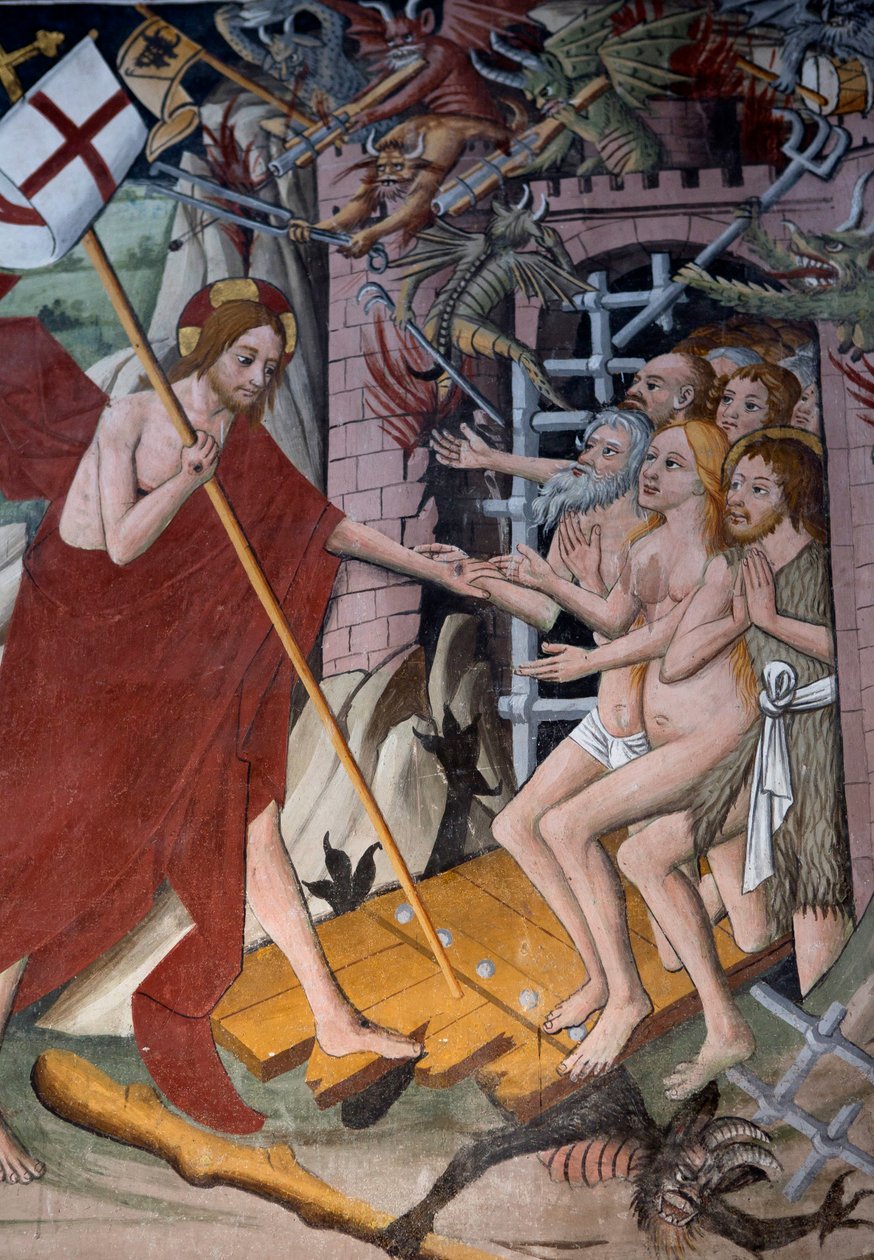 Laskeutuminen helvettiin, n. 1492 tekijältä Giovanni Canavesio