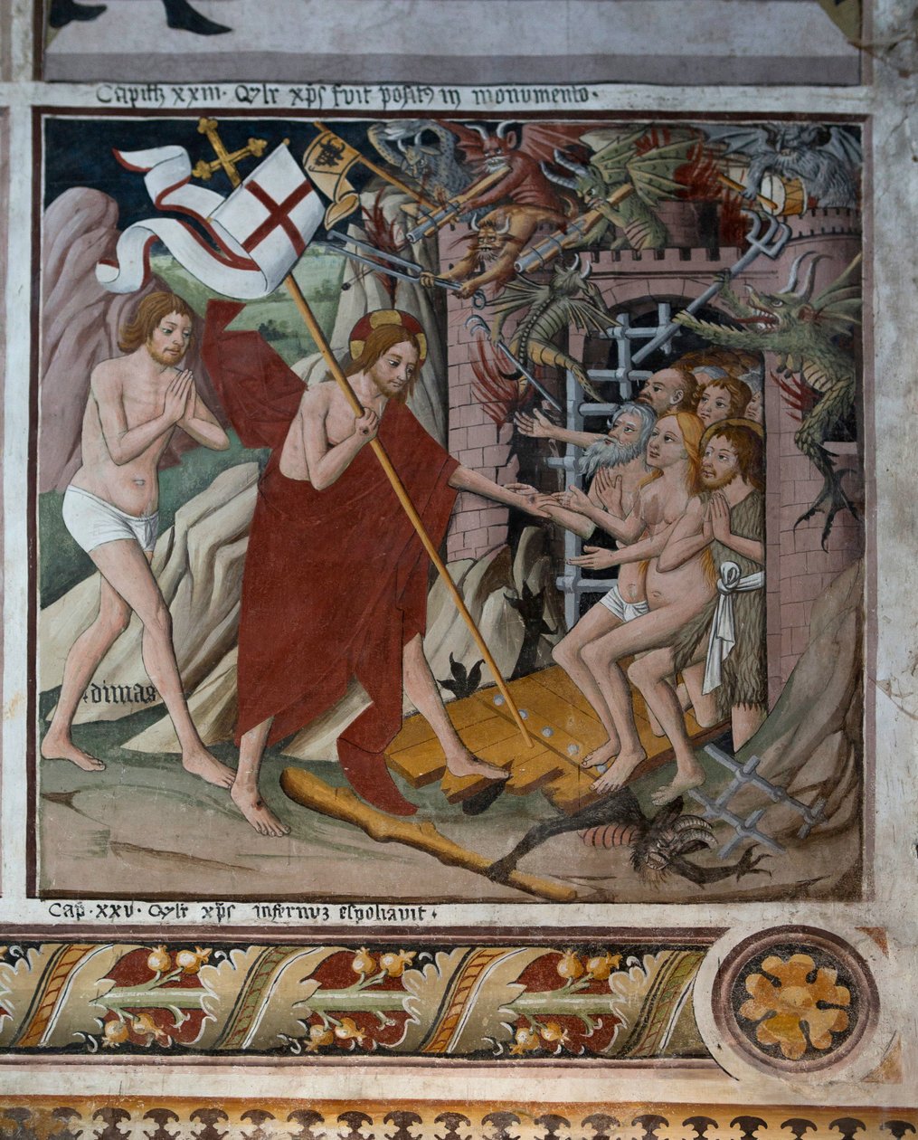 Laskeutuminen helvettiin, n. 1492 tekijältä Giovanni Canavesio