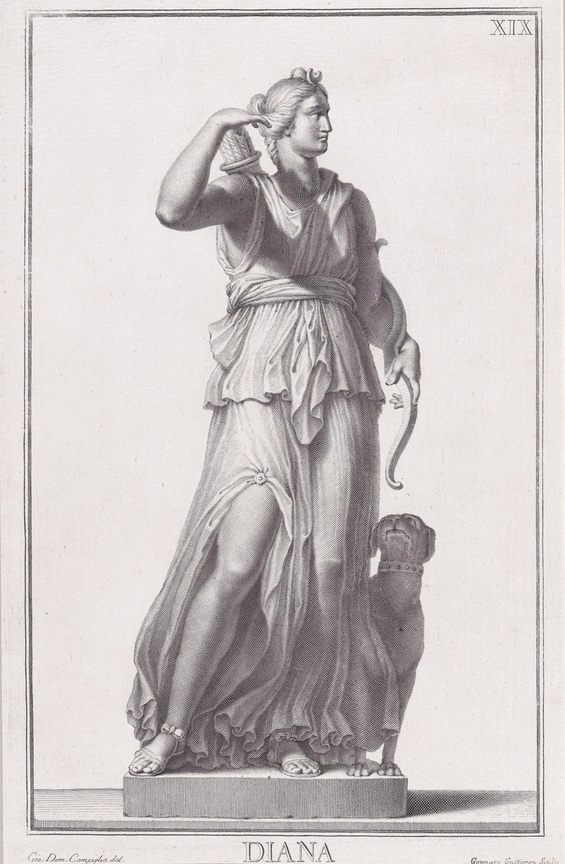 Dianan patsas, 1734. tekijältä Giovanni Domenico Campiglia