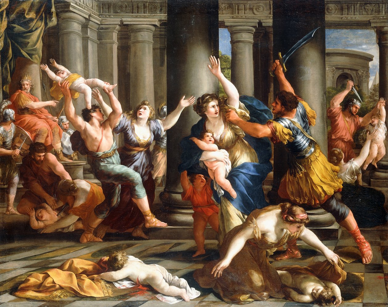 Viattomien verilöyly, noin 1631 tekijältä Giovanni Francesco Romanelli