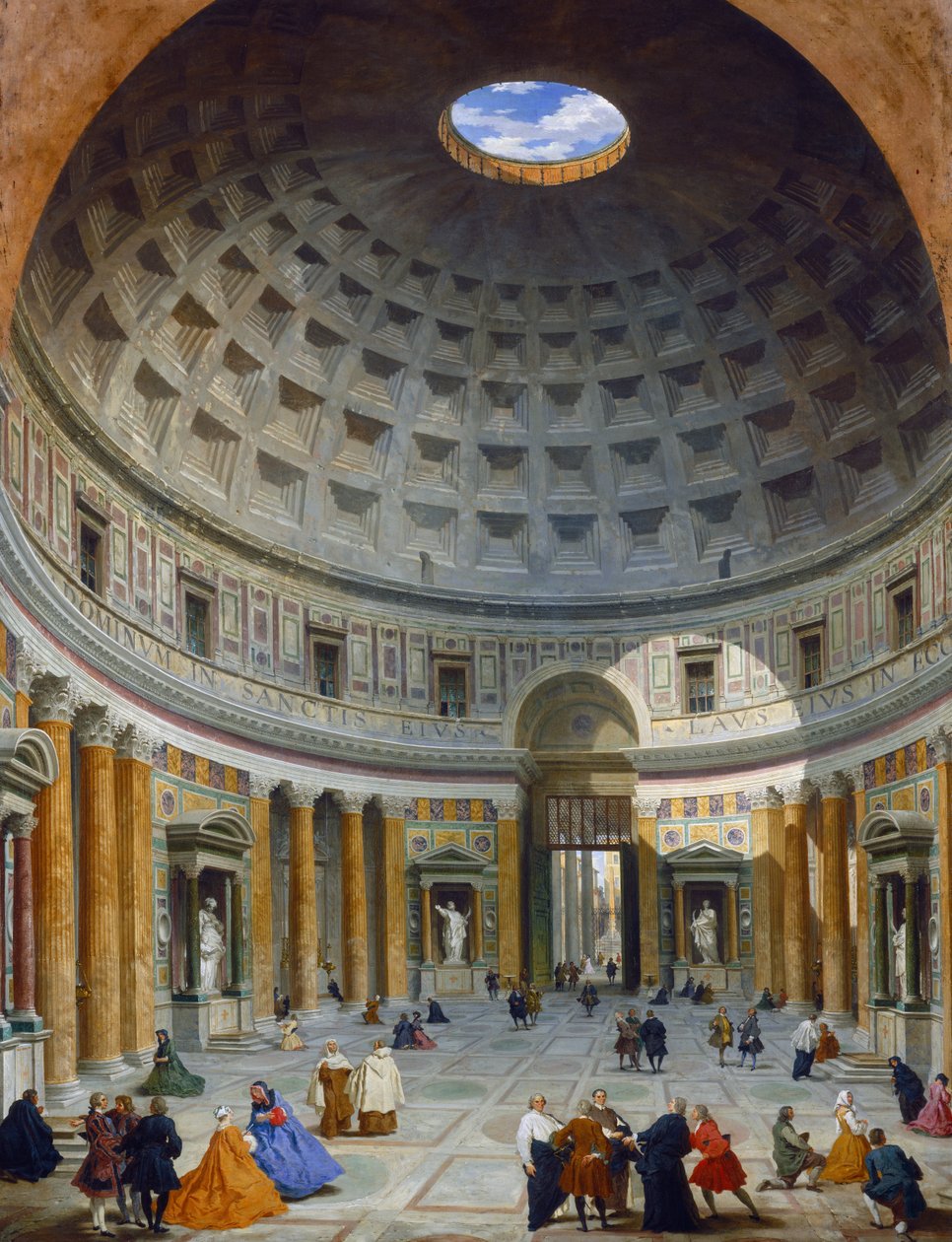 Pantheonin sisätilat, Rooma tekijältä Giovanni Paolo Panini