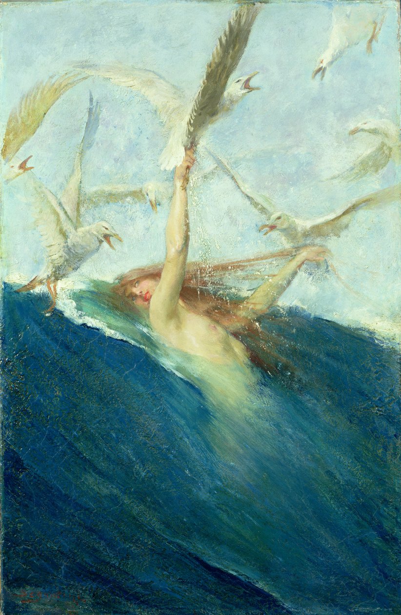 Merenneito, jota lokit ryöstävät tekijältä Giovanni Segantini