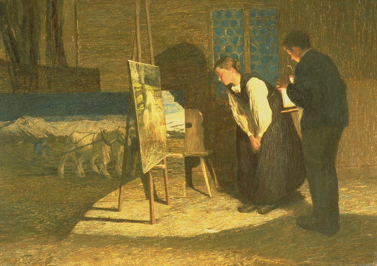 Huonekalut ja erilaiset esineet 1100- ja 1300-luvuilta tekijältä Giovanni Segantini