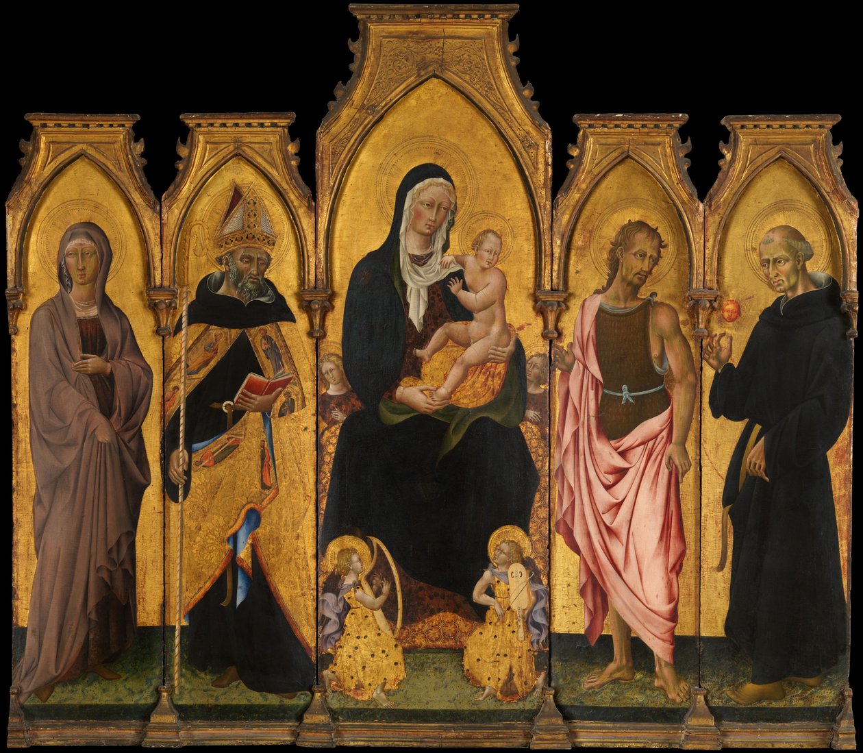 Madonna ja lapsi pyhien kanssa, 1454. tekijältä Giovanni di Paolo