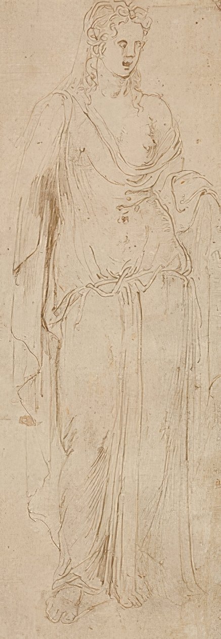 Seisova hahmo. Noin 1530/50 (?) tekijältä Girolamo da Carpi