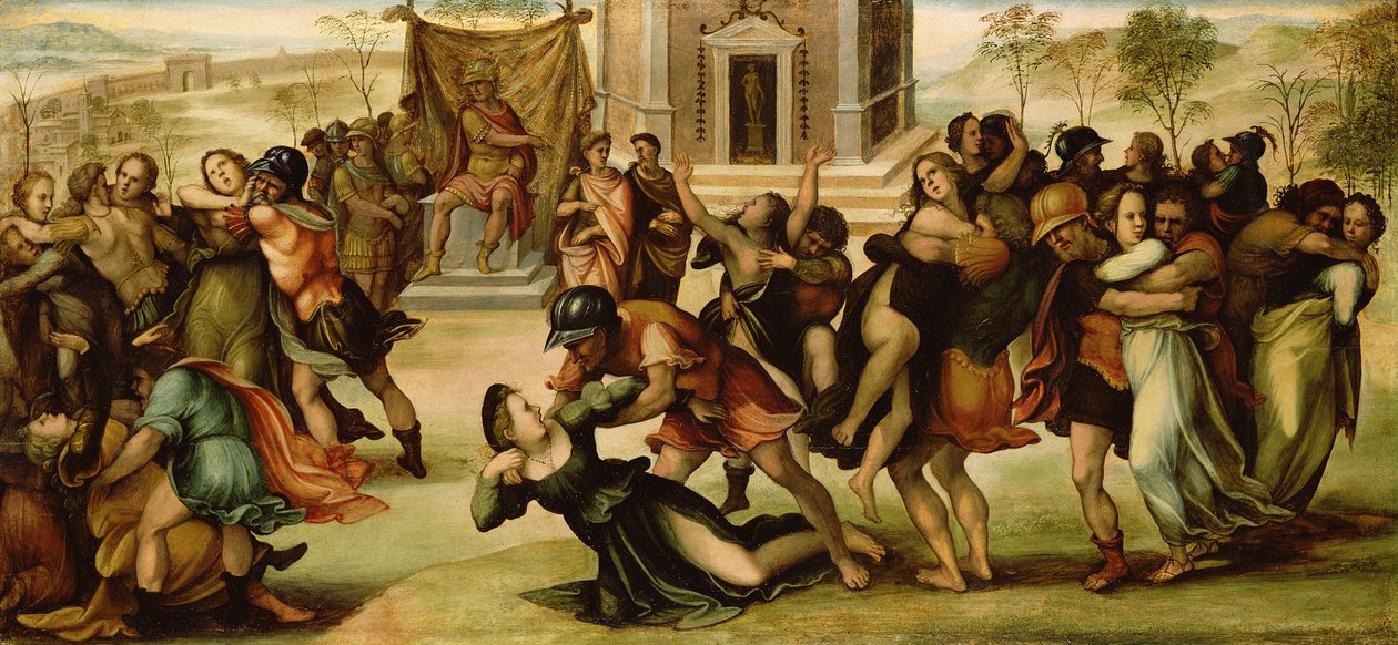 Sabiinalaisten raiskaus, noin 1520 tekijältä Girolamo del Pacchia