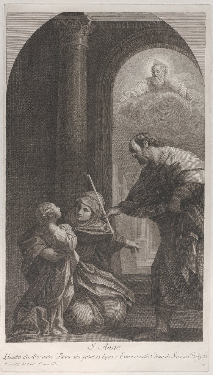 Pyhä Anna polvillaan Neitsyttä pitelemässä..., 1760-1800. tekijältä Giuliano Traballesi