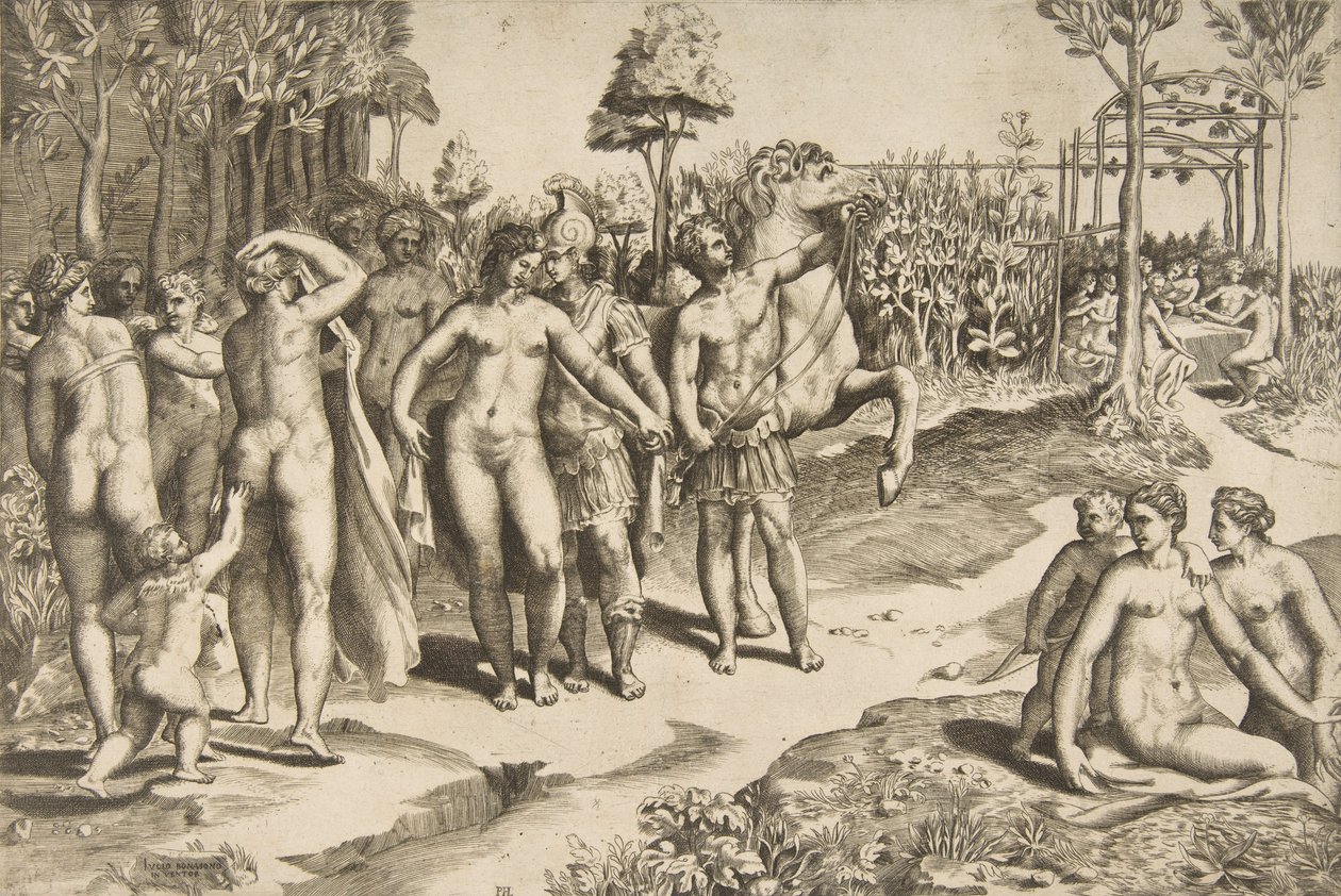 Aleksanteri ja Roxana, 1531-76. tekijältä Giulio Bonasone