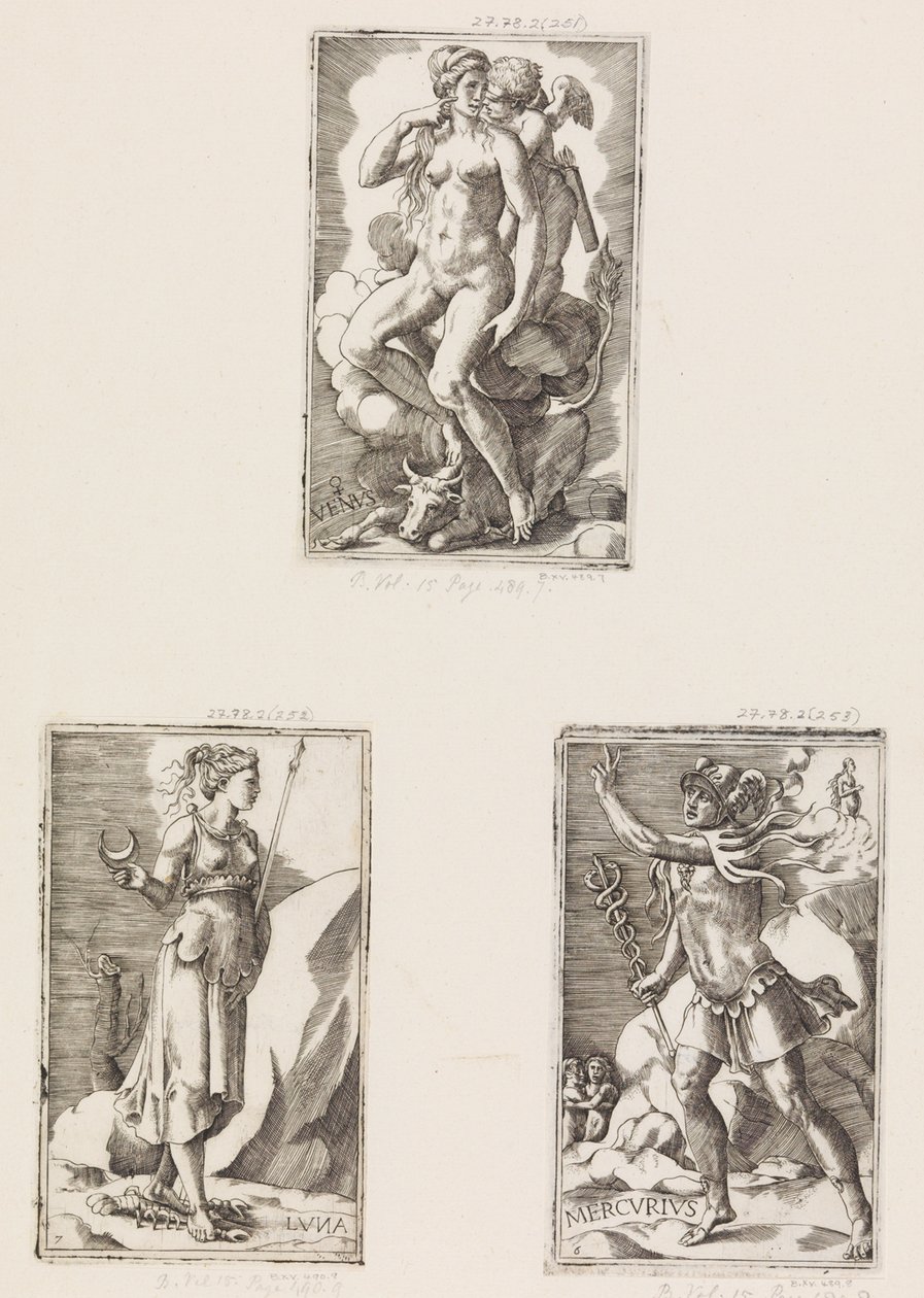 Mercurius, Planets, levy 6, 1530-70. tekijältä Giulio Bonasone